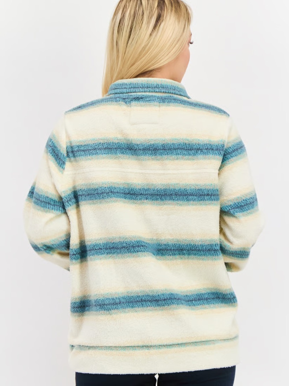 Billabong Women High Neck Long Sleeve Half Zip Sweatshirt gray/Blue small - Picture 2 of 9